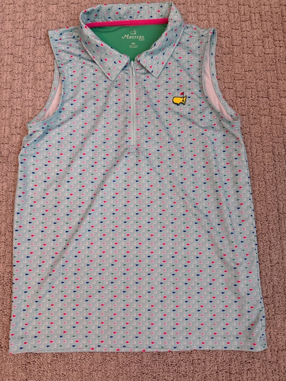 Masters Girls' Size Medium Sleeveless Collared Top